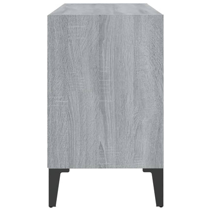 tv-bord med metalben 69,5x30x50 cm grå sonoma-eg