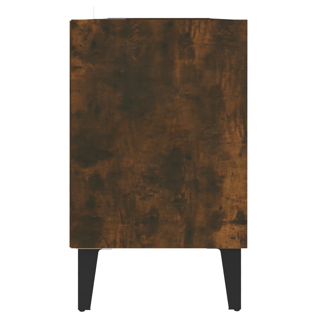 tv-bord med metalben 103,5x30x50 cm sonoma-eg