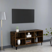 tv-bord med metalben 103,5x30x50 cm sonoma-eg