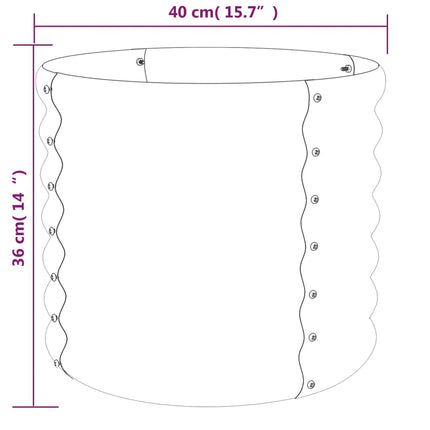 plantekrukke 40x40x36 cm galvaniseret stål grå