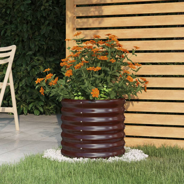 plantekrukke 40x40x36 cm galvaniseret stål brun