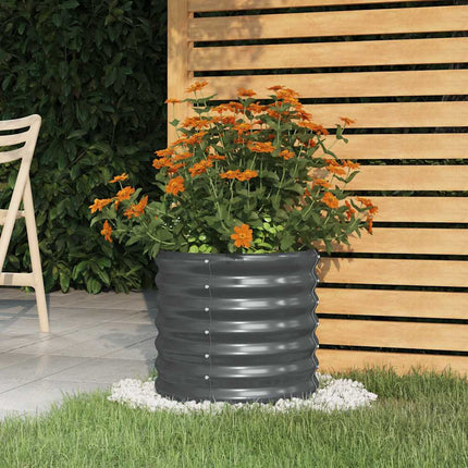 plantekrukke 40x40x36 cm galvaniseret stål antracitgrå
