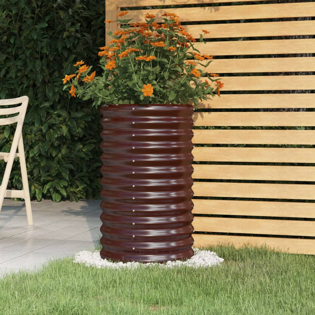 plantekrukke 40x40x68 cm galvaniseret stål brun
