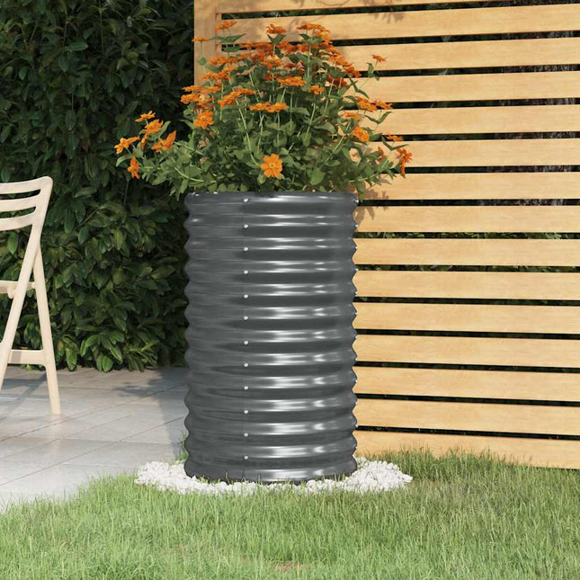plantekrukke 40x40x68 cm galvaniseret stål antracitgrå