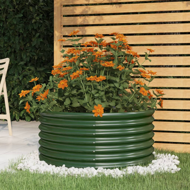 plantekrukke 80x80x36 cm galvaniseret stål grøn