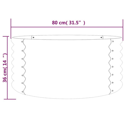 plantekrukke 80x80x36 cm galvaniseret stål brun