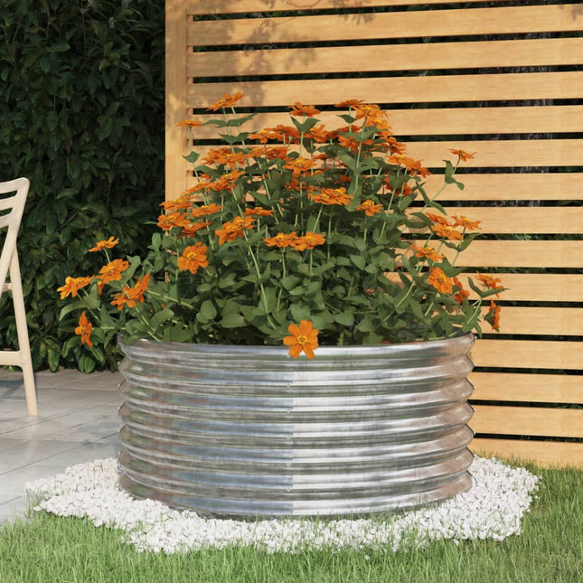 plantekrukke 80x80x36 cm galvaniseret stål sølvfarvet