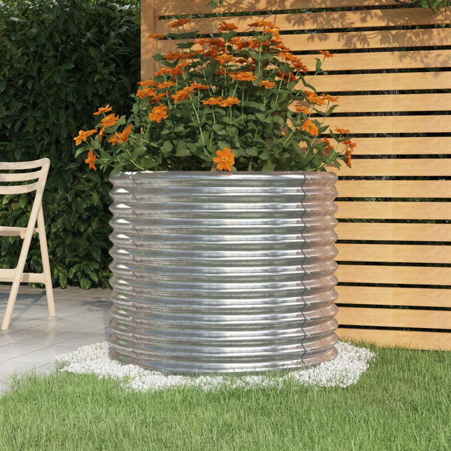 plantekrukke 80x80x68 cm galvaniseret stål sølvfarvet