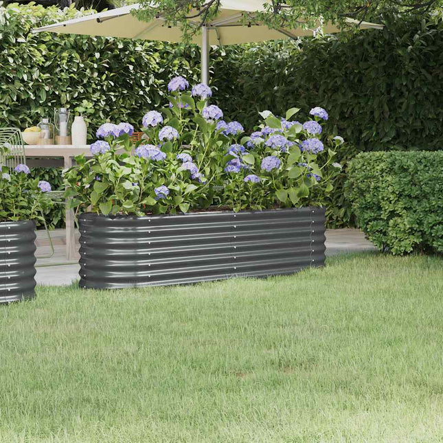 plantekasse 152x40x36 cm galvaniseret stål antracitgrå