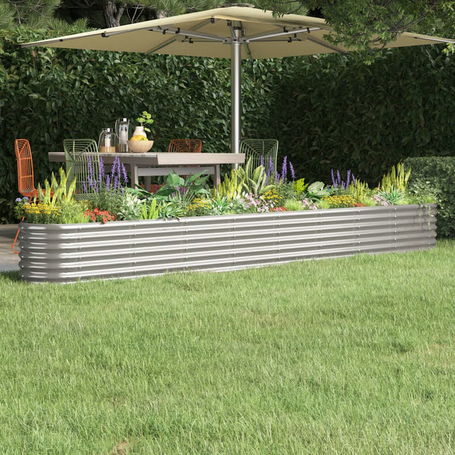 plantekasse 332x40x36 cm galvaniseret stål sølvfarvet