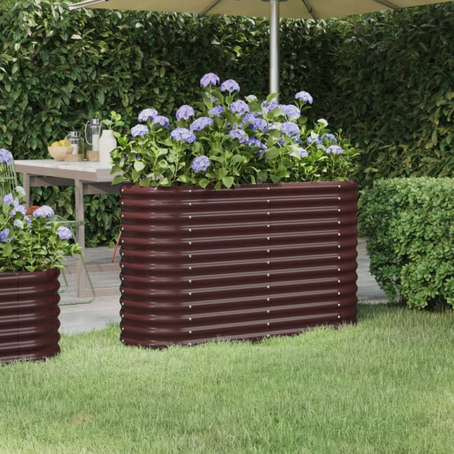 plantekrukke 114x40x68 cm galvaniseret stål brun