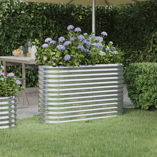 plantekasse 114x40x68 cm galvaniseret stål sølvfarvet
