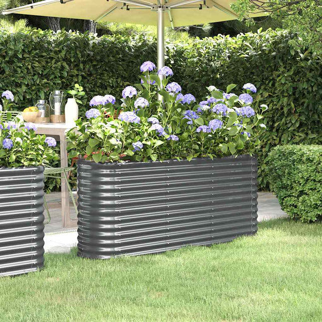 plantekasse 152x40x68 cm galvaniseret stål antracitgrå