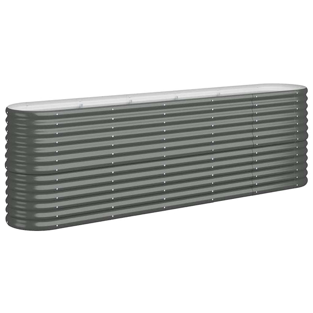 plantekasse 224x40x68 cm galvaniseret stål antracitgrå