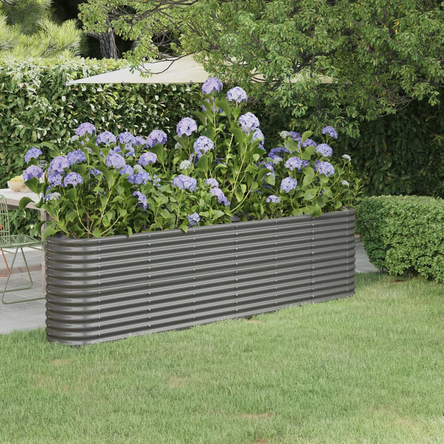 plantekasse 260x40x68 cm galvaniseret stål grå