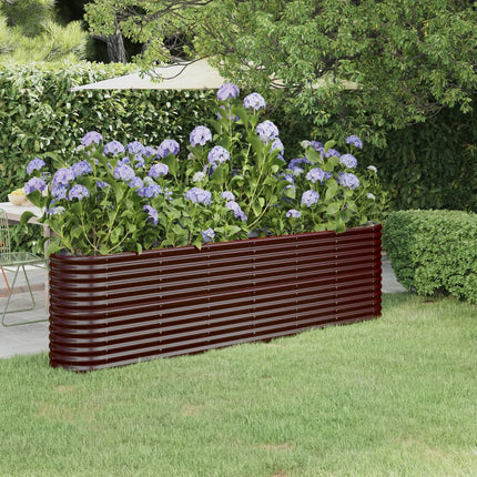 plantekasse 260x40x68 cm galvaniseret stål brun