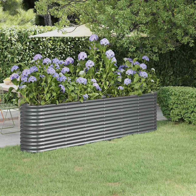 plantekasse 260x40x68 cm galvaniseret stål antracitgrå