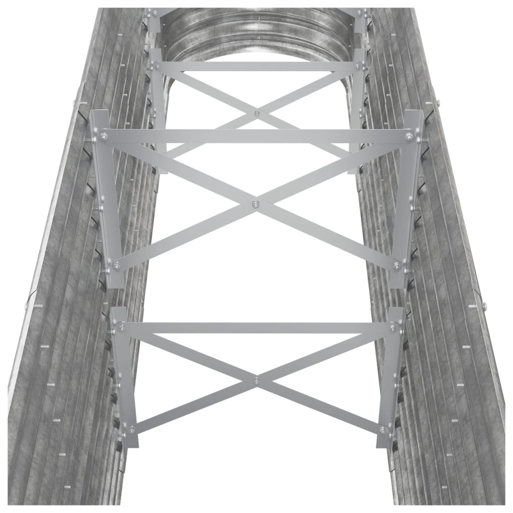 plantekasse 260x40x68 cm galvaniseret stål sølvfarvet