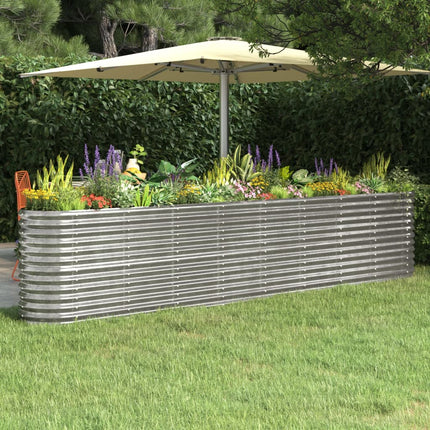 plantekasse 332x40x68 cm galvaniseret stål sølvfarvet