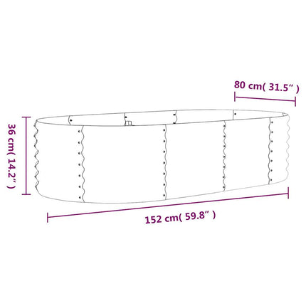 plantekrukke 152x80x36 cm galvaniseret stål grå