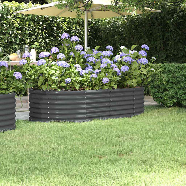 plantekasse 152x80x36 cm galvaniseret stål antracitgrå