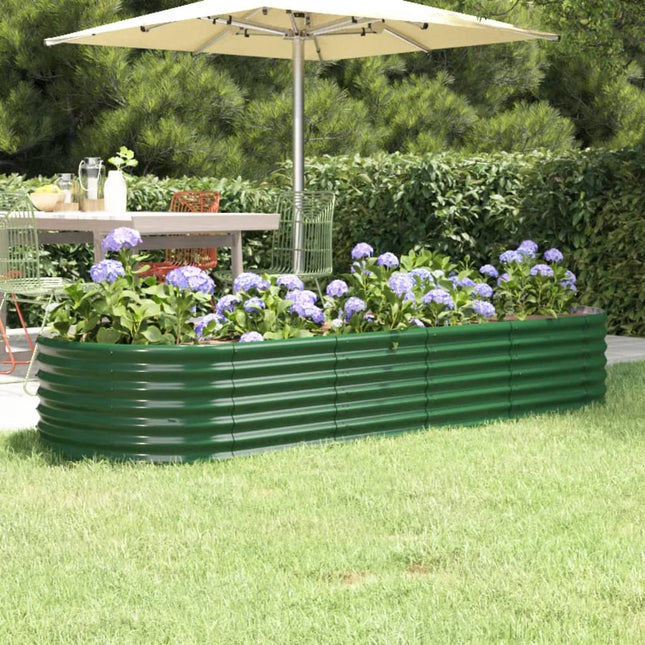 plantekasse 224x80x36 cm galvaniseret stål grøn