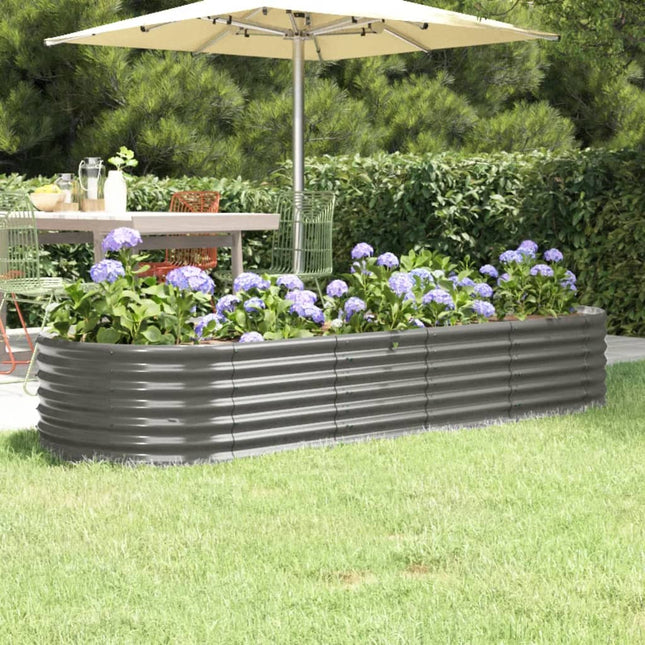 plantekasse 224x80x36 cm galvaniseret stål grå