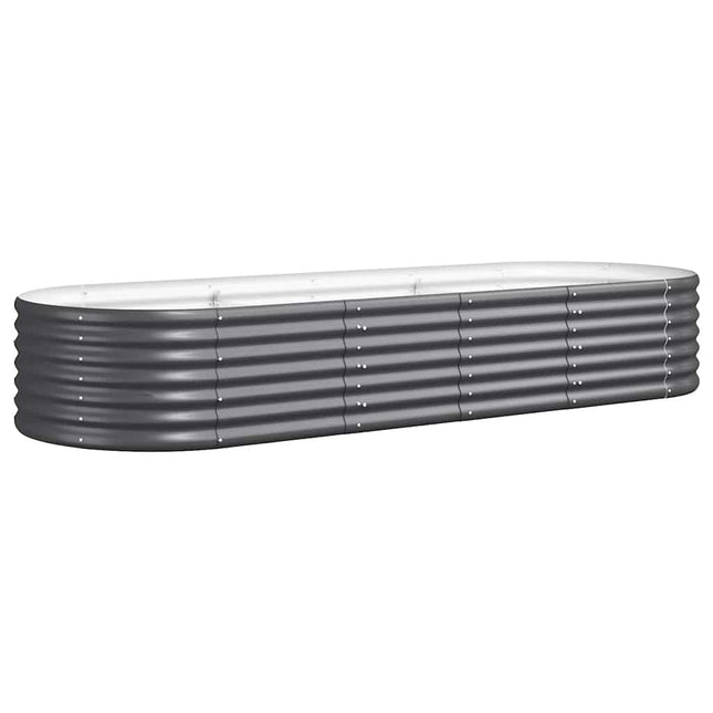 plantekasse 224x80x36 cm galvaniseret stål antracitgrå