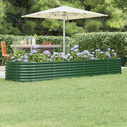 plantekasse 296x80x36 cm galvaniseret stål grøn