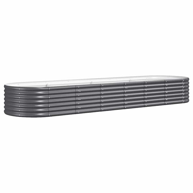 plantekasse 296x80x36 cm galvaniseret stål antracitgrå