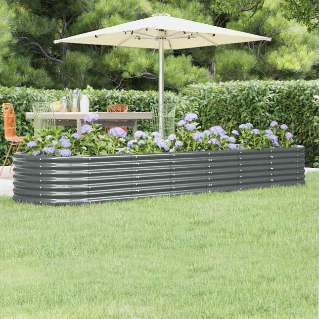 plantekasse 296x80x36 cm galvaniseret stål antracitgrå