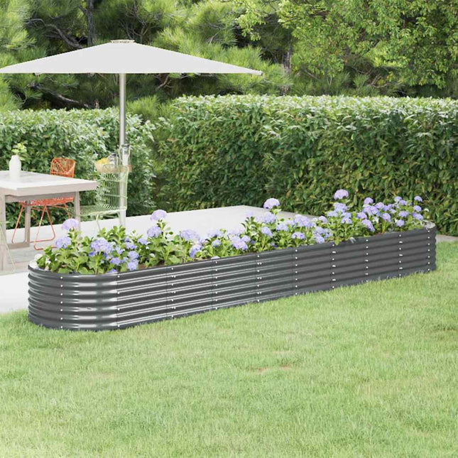 plantekasse 368x80x36 cm galvaniseret stål antracitgrå