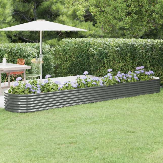 plantekasse 440x80x36 cm galvaniseret stål grå