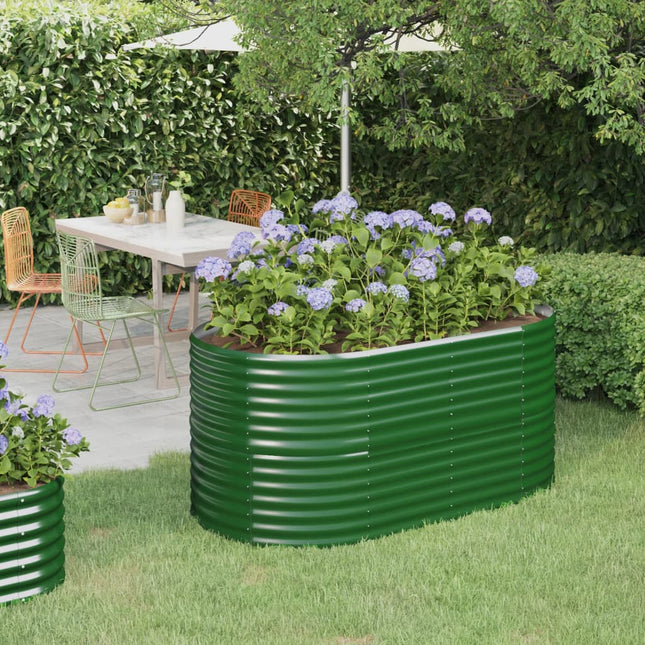 plantekasse 152x80x68 cm galvaniseret stål grøn
