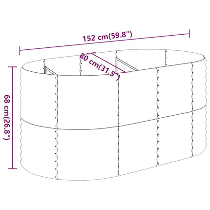 plantekasse 152x80x68 cm galvaniseret stål grå