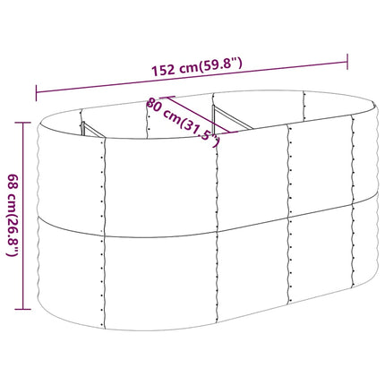 plantekasse 152x80x68 cm galvaniseret stål brun