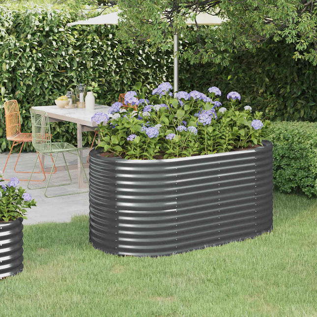 plantekasse 152x80x68 cm galvaniseret stål antracitgrå