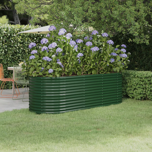 plantekasse 224x80x68 cm galvaniseret stål grøn