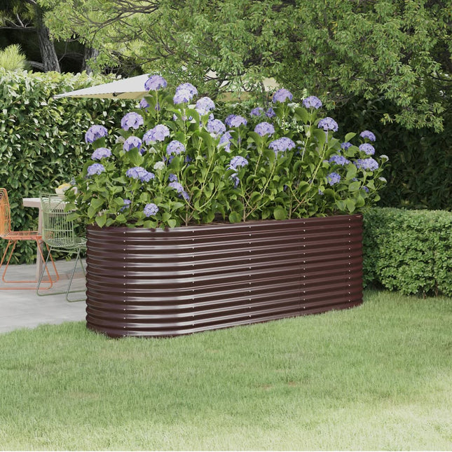 plantekasse 224x80x68 cm galvaniseret stål brun
