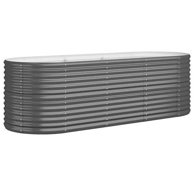plantekasse 224x80x68 cm galvaniseret stål antracitgrå