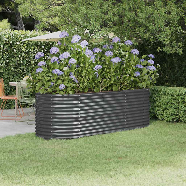 plantekasse 224x80x68 cm galvaniseret stål antracitgrå