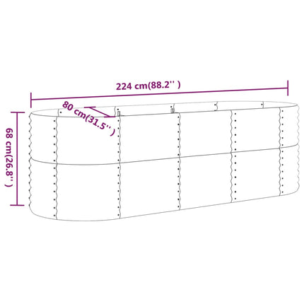plantekrukke 224x80x68 cm galvaniseret stål sølvfarvet