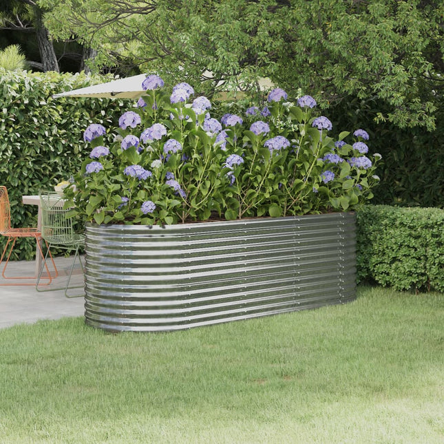plantekrukke 224x80x68 cm galvaniseret stål sølvfarvet