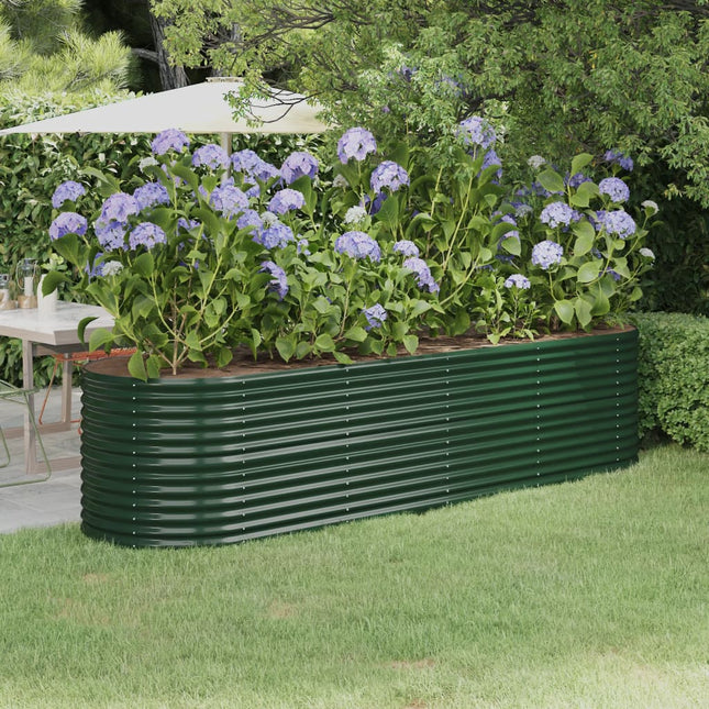 plantekasse 296x80x68 cm galvaniseret stål grøn