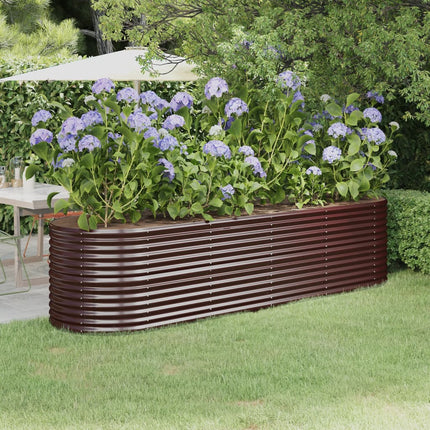 plantekasse 296x80x68 cm galvaniseret stål brun