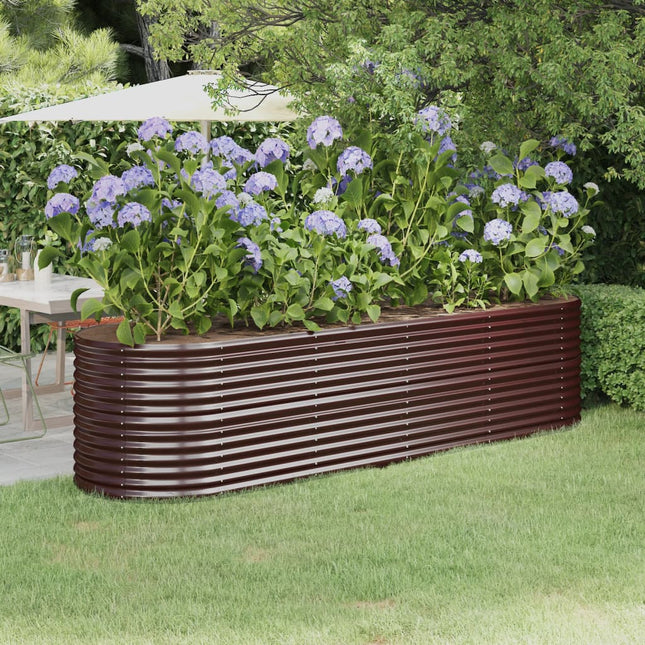 plantekasse 296x80x68 cm galvaniseret stål brun