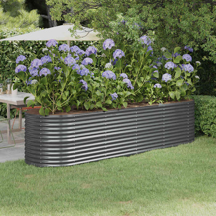 plantekasse 296x80x68 cm galvaniseret stål antracitgrå