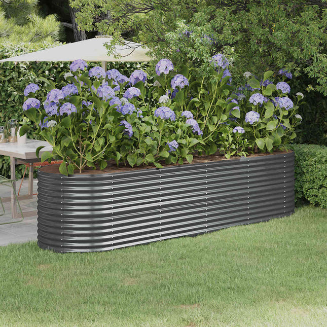 plantekasse 296x80x68 cm galvaniseret stål antracitgrå
