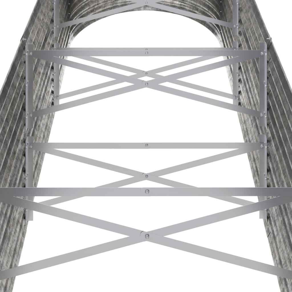 plantekasse 296x80x68 cm galvaniseret stål sølvfarvet