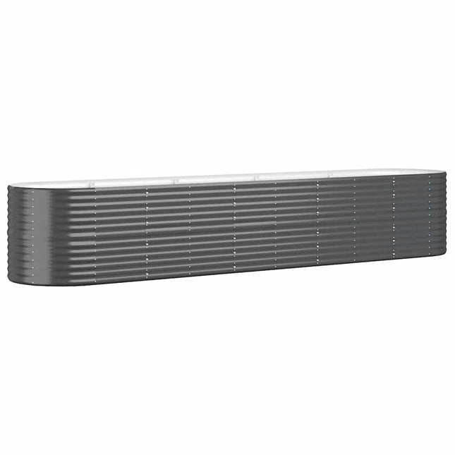 plantekasse 368x80x68 cm galvaniseret stål antracitgrå